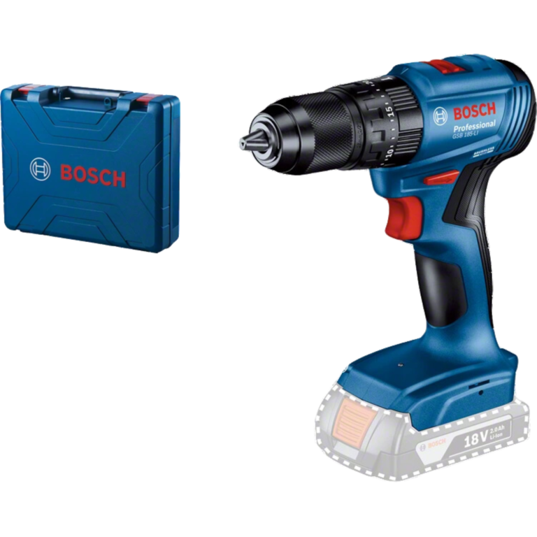 Rotomartillo inalambrico 1/2″ Bosch . KIT de Taladro Atornillador Inalámbrico Bosch con 2 baterías de íons de lítio, 1 cargador bivolt y maletín de transporte, GSB 185-LI