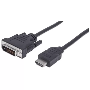 Cable para Monitor HDMI Macho a DVI-D 24+1 Macho, Enlace Dual, Negro, 1.8m.