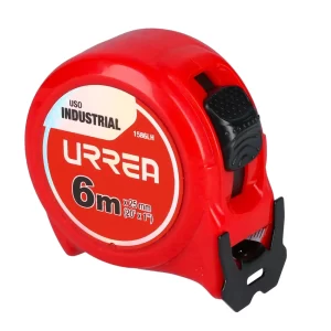 Flexómetro con carcasa de plástico 6 m x 25 mm en blíster, URREA