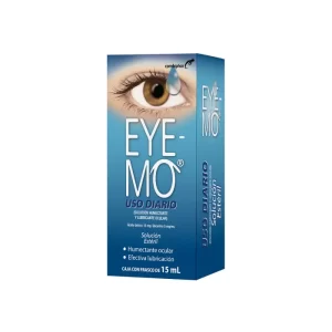 El Eye-Mo Alivia rápidamente la irritación ocular causada por polvo, agua con cloro, contaminación, viento, sol e infecciones bacterianas y virales, restaurando el blanco natural de los ojos.