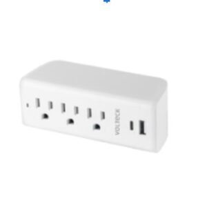 Multicontacto de pared, 490 Joules, 3 contactos y 2 USB A+C